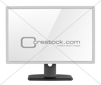 Blank modern computer display on white