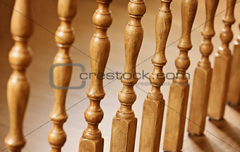 Old wooden balusters