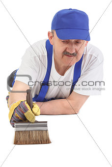 house painter is painting floor