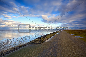 road by North Sea in Netherlands