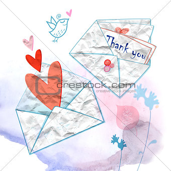 graphical envelopes with hearts