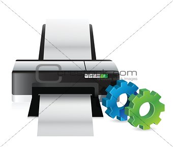 printer with industrial gears