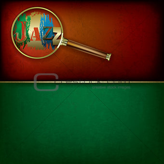 Abstract music background with logo jazz and Magnifying glass