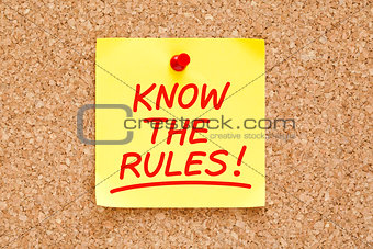 Know The Rules Sticky Note
