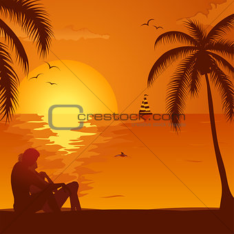 Summer Sunset with Couple