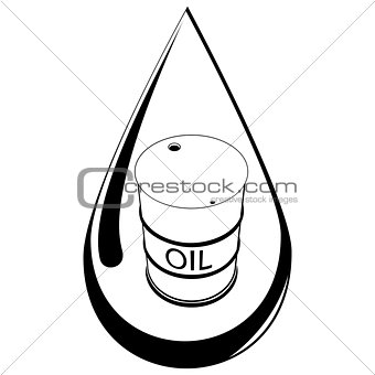 Drop and barrel with oil