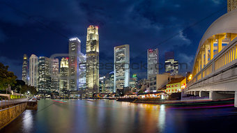 Singapore Skyline from Boat Quay