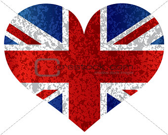 England Union Jack Flag Heart Textured