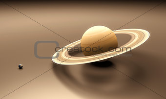 Planets Earth and Saturn blank