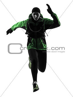 woman runner running trekking silhouette
