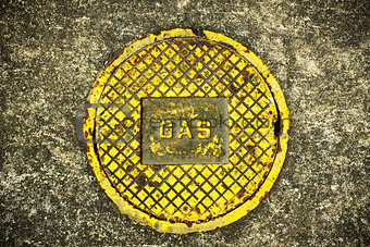 "Gas" on Manhole Cover
