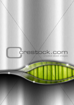 Metal and Green Organic Background
