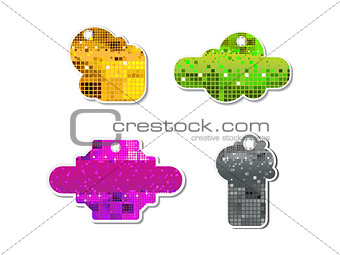 abstract colorful sparkle sale tag