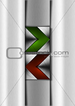 Green and Red Arrows Metal Background