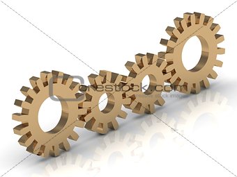 Connecting the four gold gears