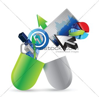 business design sets illustration and pill