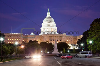 US Capitol in the night
