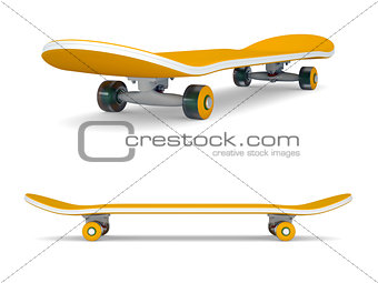 Orange skateboard