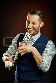 Joyful playing cards performance