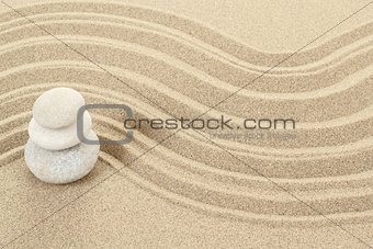 Balance zen stones in sand
