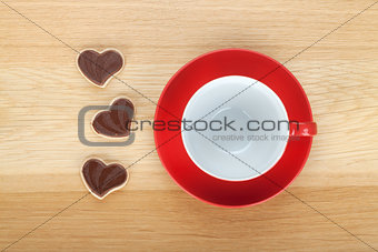 Coffee cup and cookies