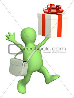 Courier with gift