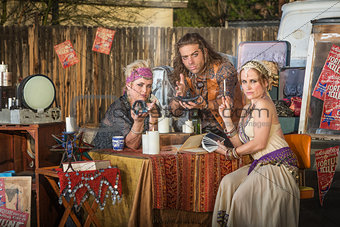 Gypsies with Lamp and Crystal Ball