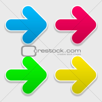 four colored arrow