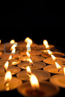 Candles lighting up the dark