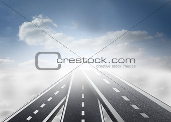 Illustration of road leading out to the horizon