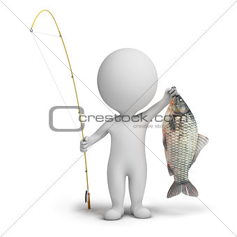 3d small people - fisherman