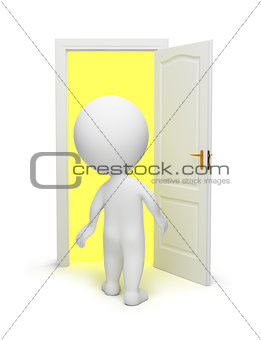 3d small people - open door