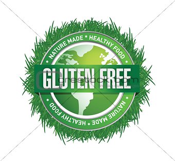 Gluten Free food label. illustration design
