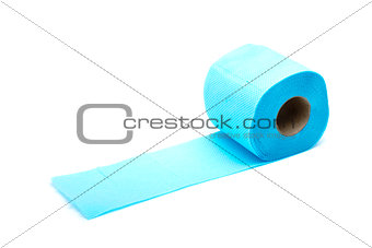 Roll of blue toilet paper