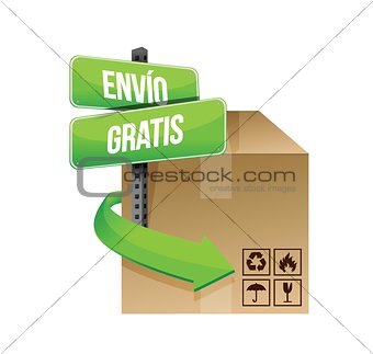 free shipping in spanish concept sign