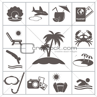 Tropic resort icons