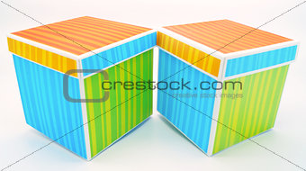 Two Colorful Gift Boxes