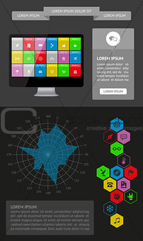 Ui, infographics and web elements including flat design. EPS10 vector illustration.