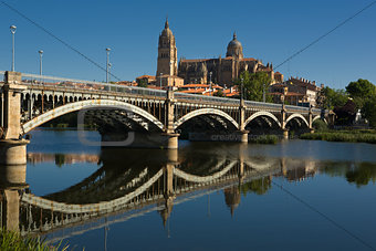 Beside the Bridge of Sanchez Fabres in Salamanca