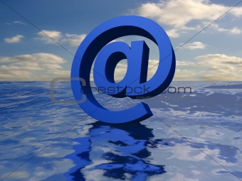 3d ocean and at sign