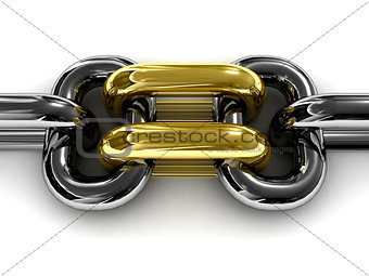 Double gold chain link.