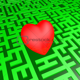 Heart in green labyrinth