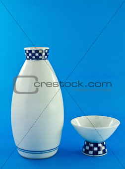 Sake cup and pitcher
