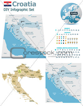 Croatia maps with markers