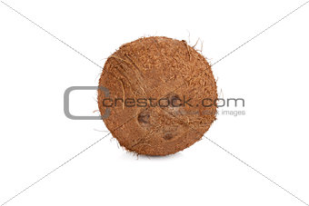 Round coconut isolated on white background