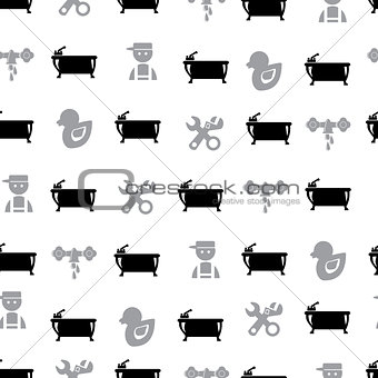 Black bathroom Seamless Pattern
