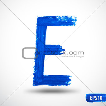 Alphabet Letter E. Watercolor Alphabet. Vector Background