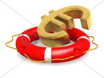 Life buoy with euro sign