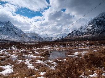 Winter landscape in the Scottish Highlands