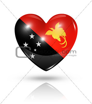 Love Papua New Guinea, heart flag icon
